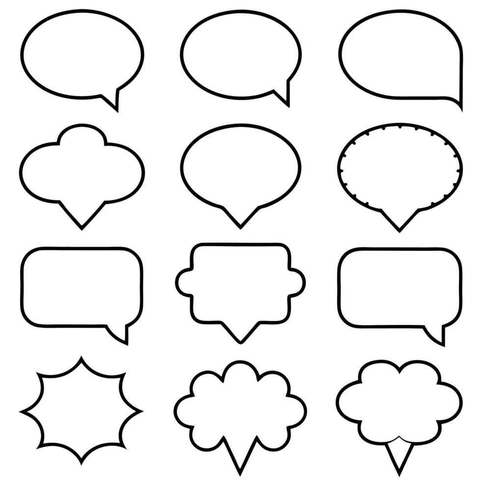 speech bubbles set of different shapes and sizes vector