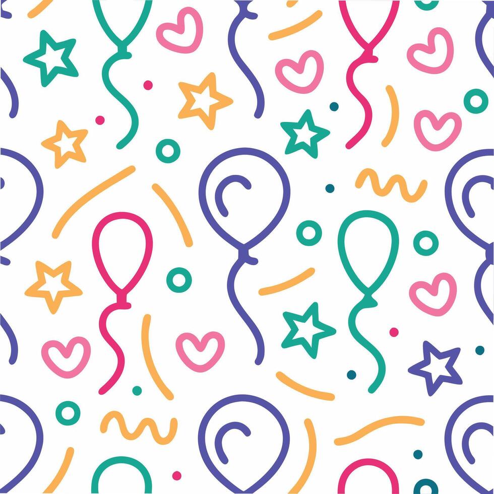 seamless pattern with balloons and stars vector