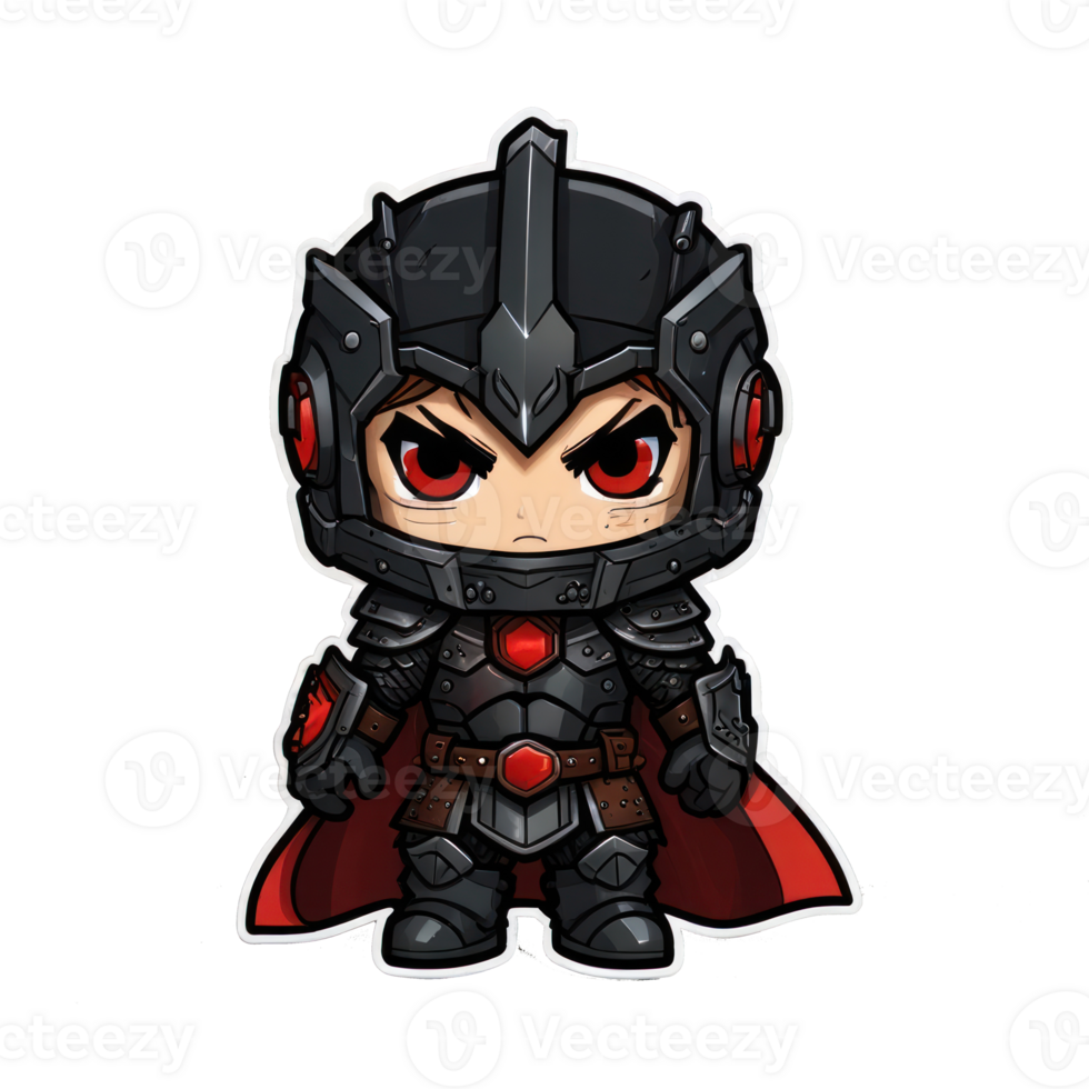 A Chibi Dark Knight Character Illustration png