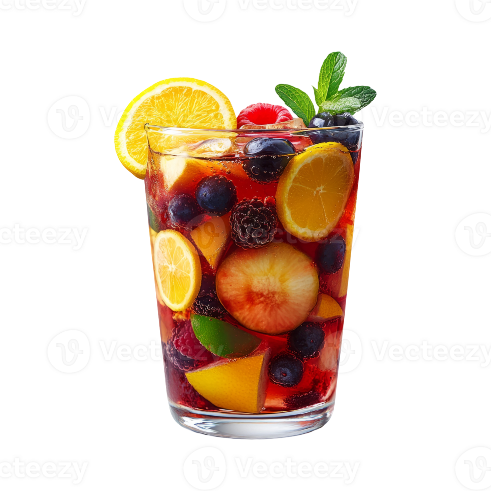 Colorful Fruit Drink with Fresh Ingredients png
