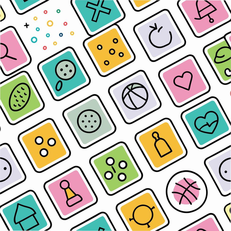 a colorful set of icons with different shapes and symbols vector