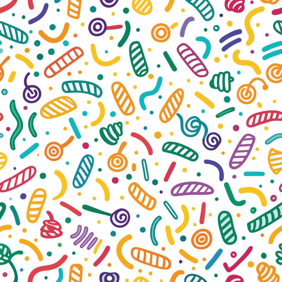 a colorful pattern with various shapes and colors vector