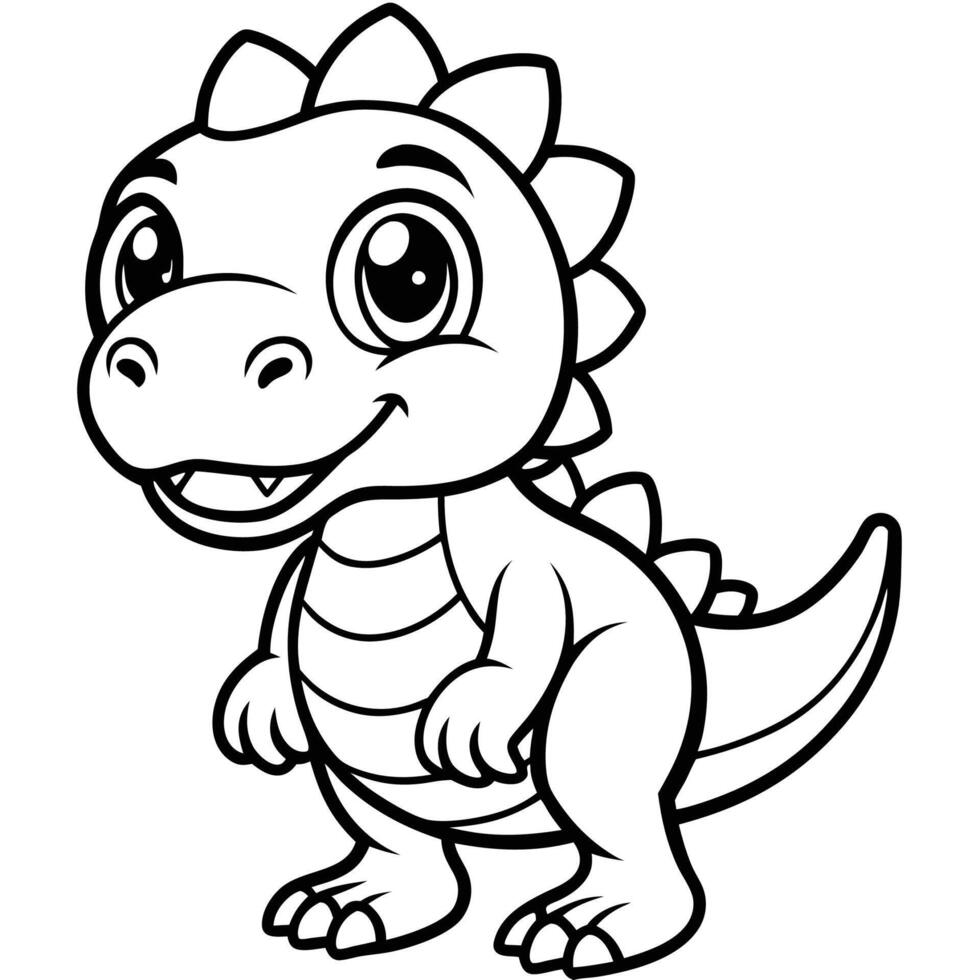 cute dinosaur coloring pages for kids vector