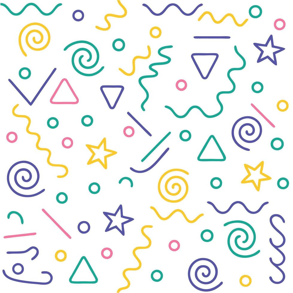 seamless pattern with colorful shapes and lines vector