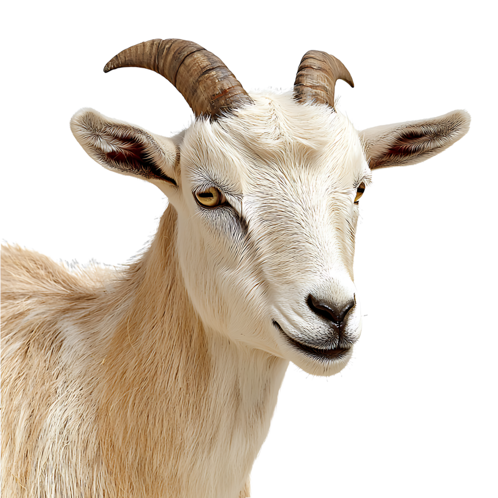 Goat with Majestic Horns in a Rural Setting png