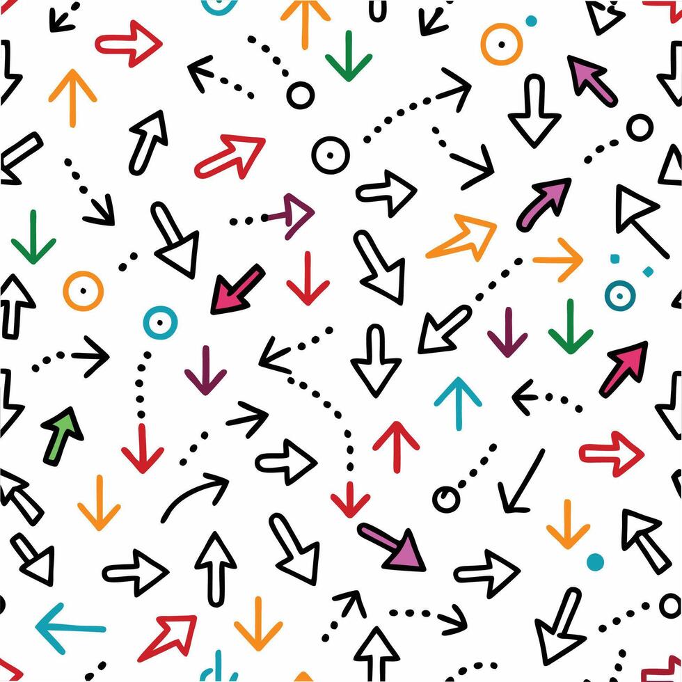 a colorful pattern of arrows and arrows on a white background vector