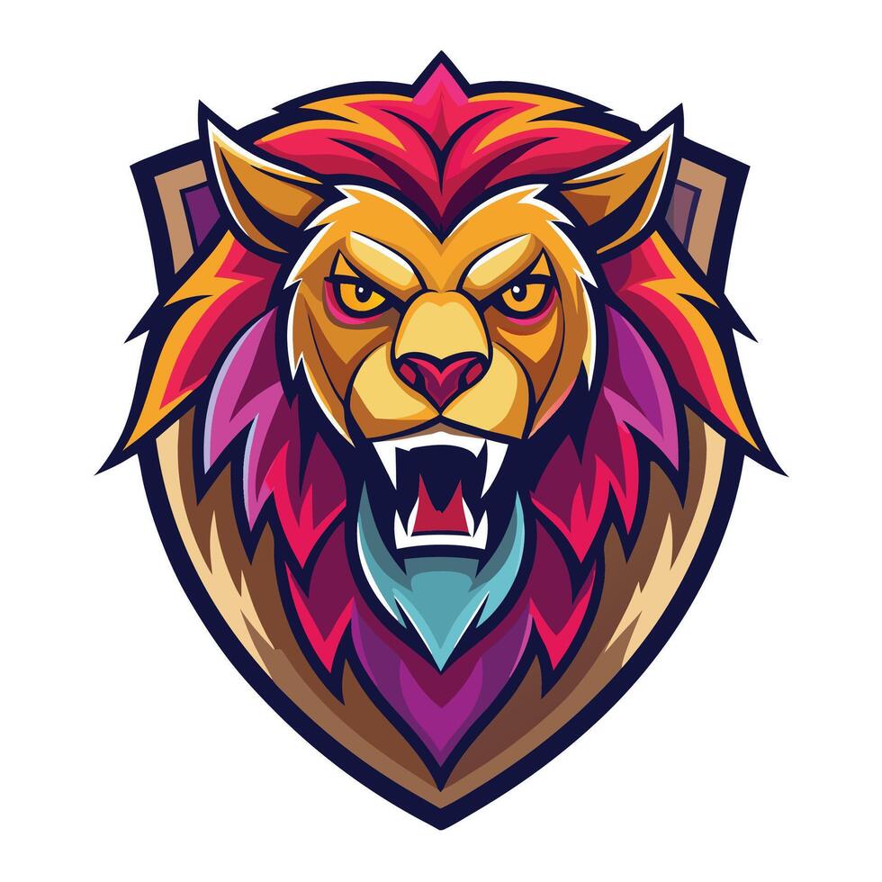 lion mascot mascot head logo illustration vector