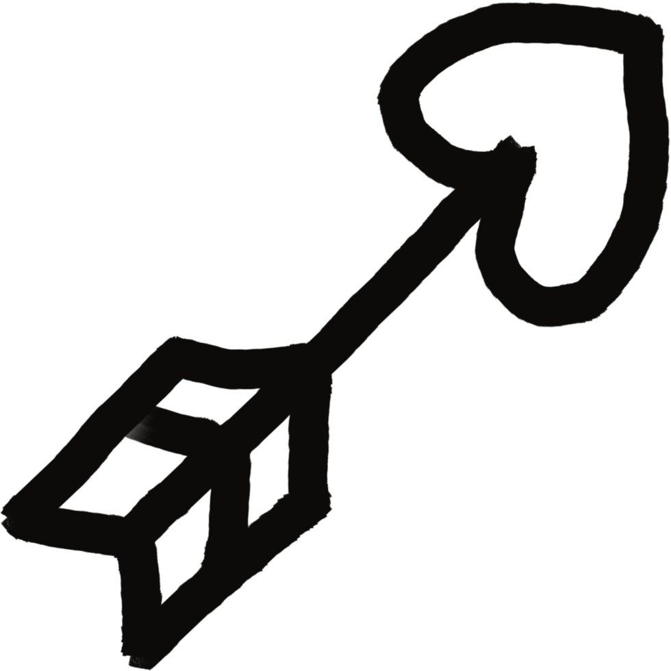 Black arrow with heart shape png