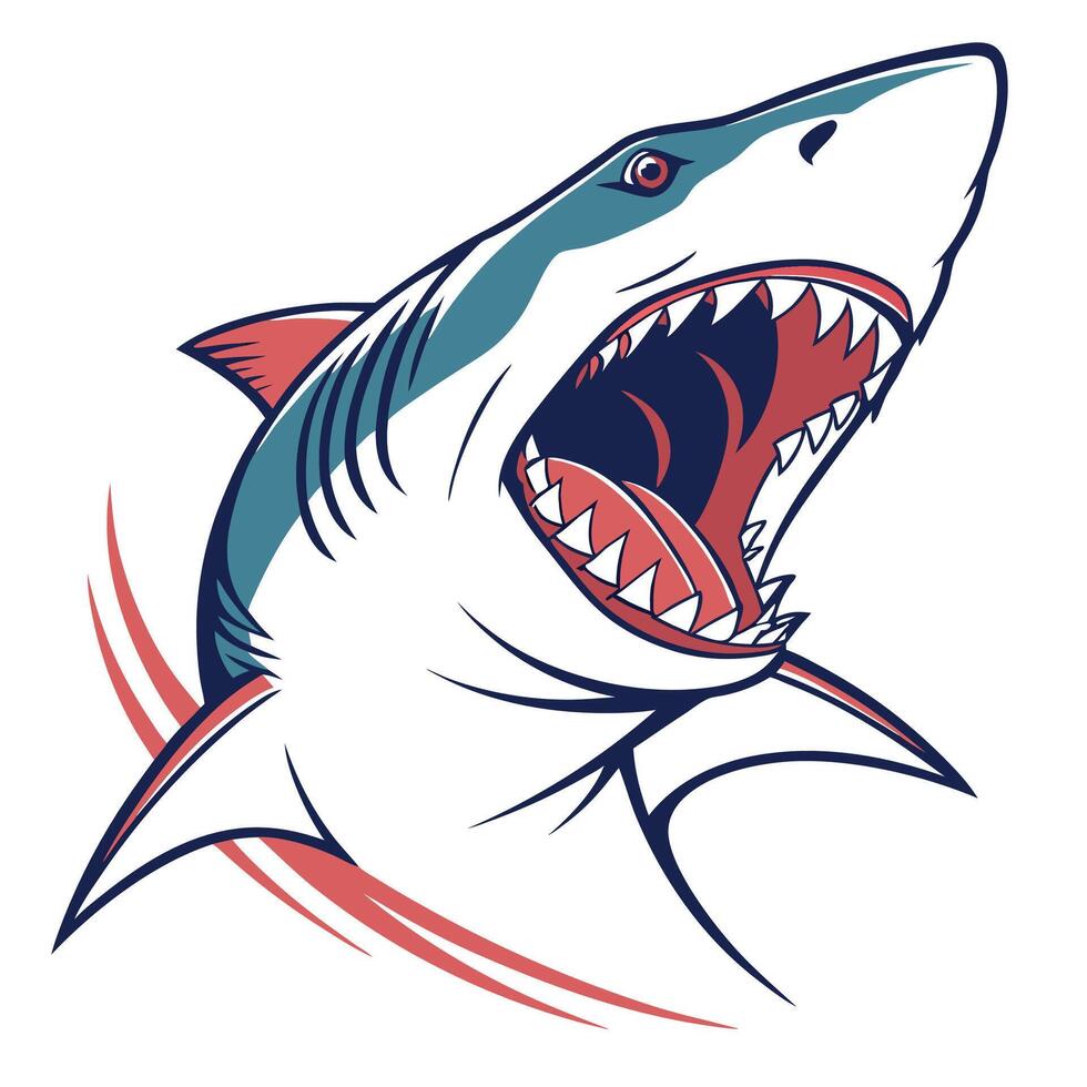 shark with open mouth and open mouth vector