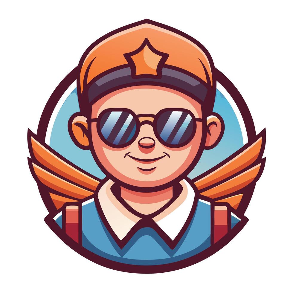 a cartoon character with sunglasses and a cap vector