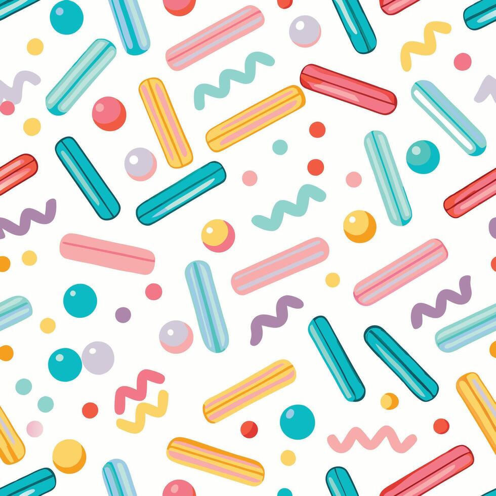 a colorful pattern with candy and bubbles vector