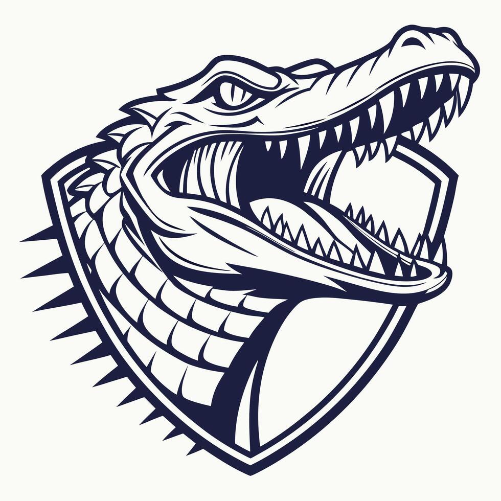 an alligator head with its mouth open vector
