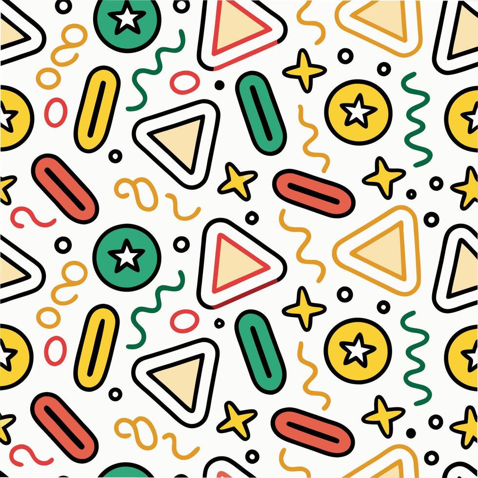 seamless pattern with retro 80s icons vector