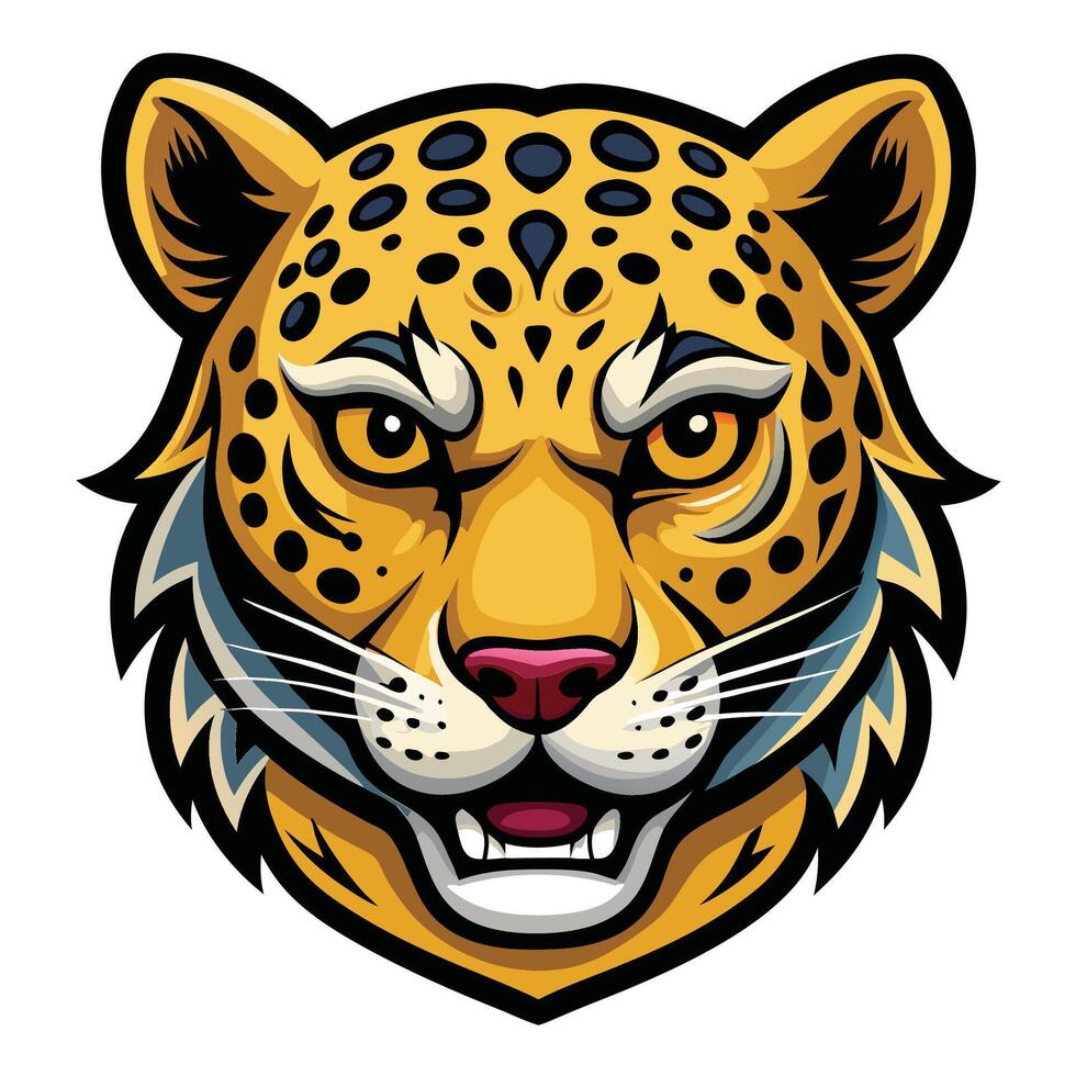 the jaguar head is shown in this illustration vector