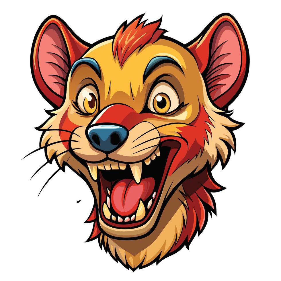 a cartoon lion head with its mouth open vector