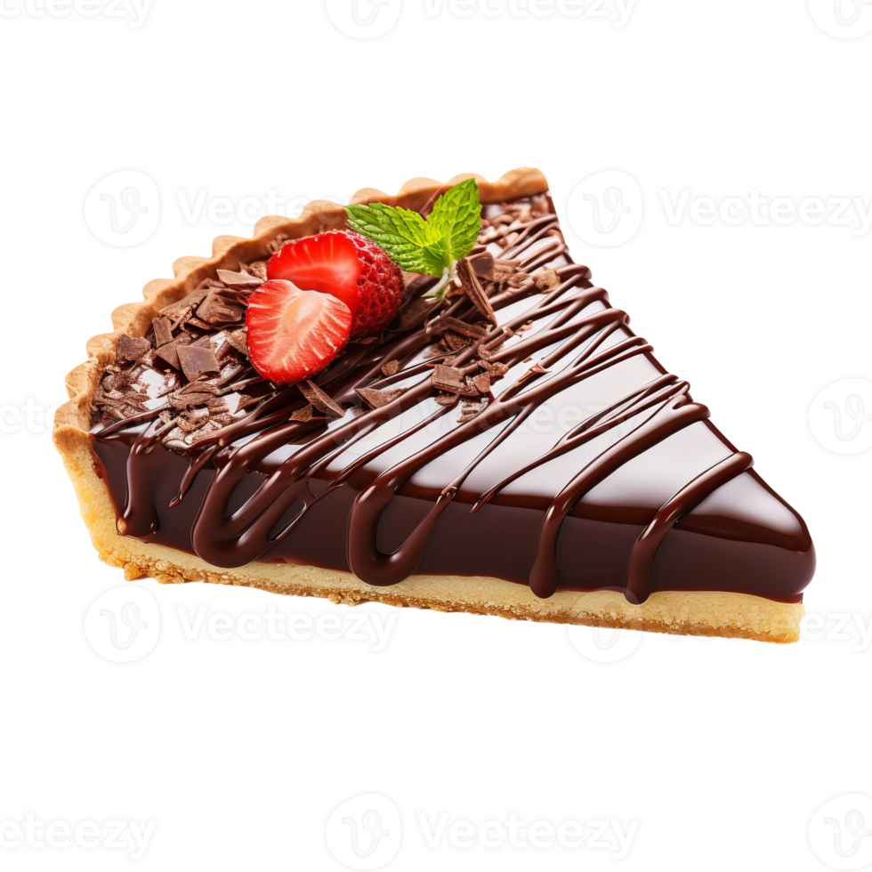 Palatable Chocolate Tart Isolated On Transparent Background png
