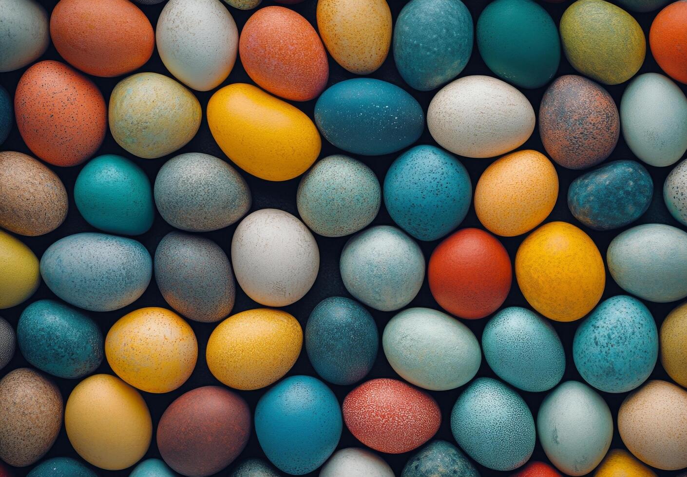 Colorful collection of decorative eggs for Spring celebration festivities photo