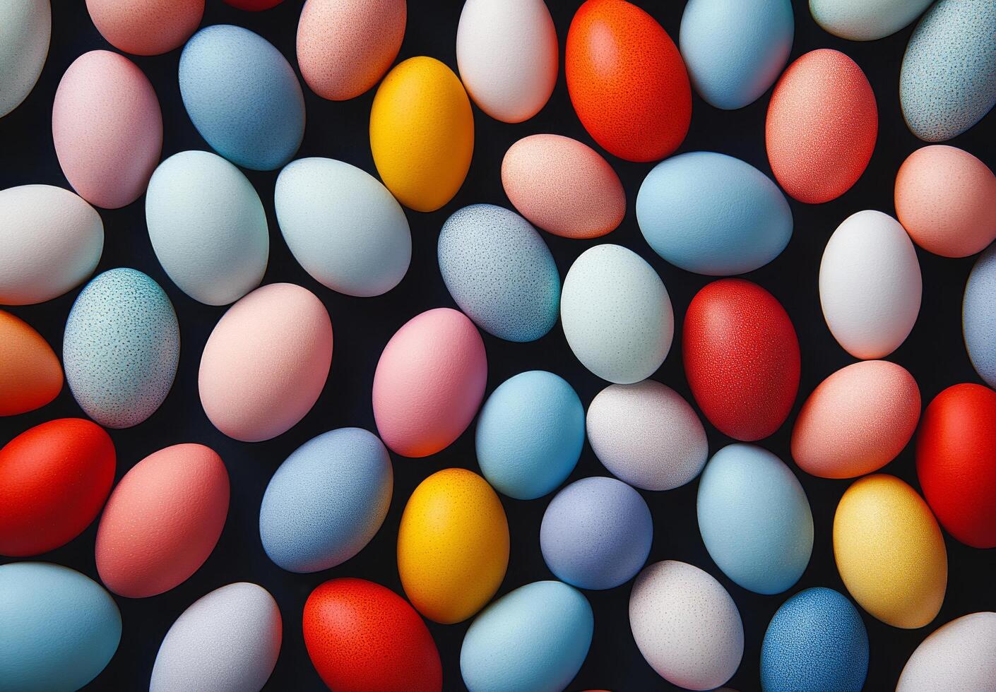 Colorful collection of decorative eggs for Spring celebration festivities photo