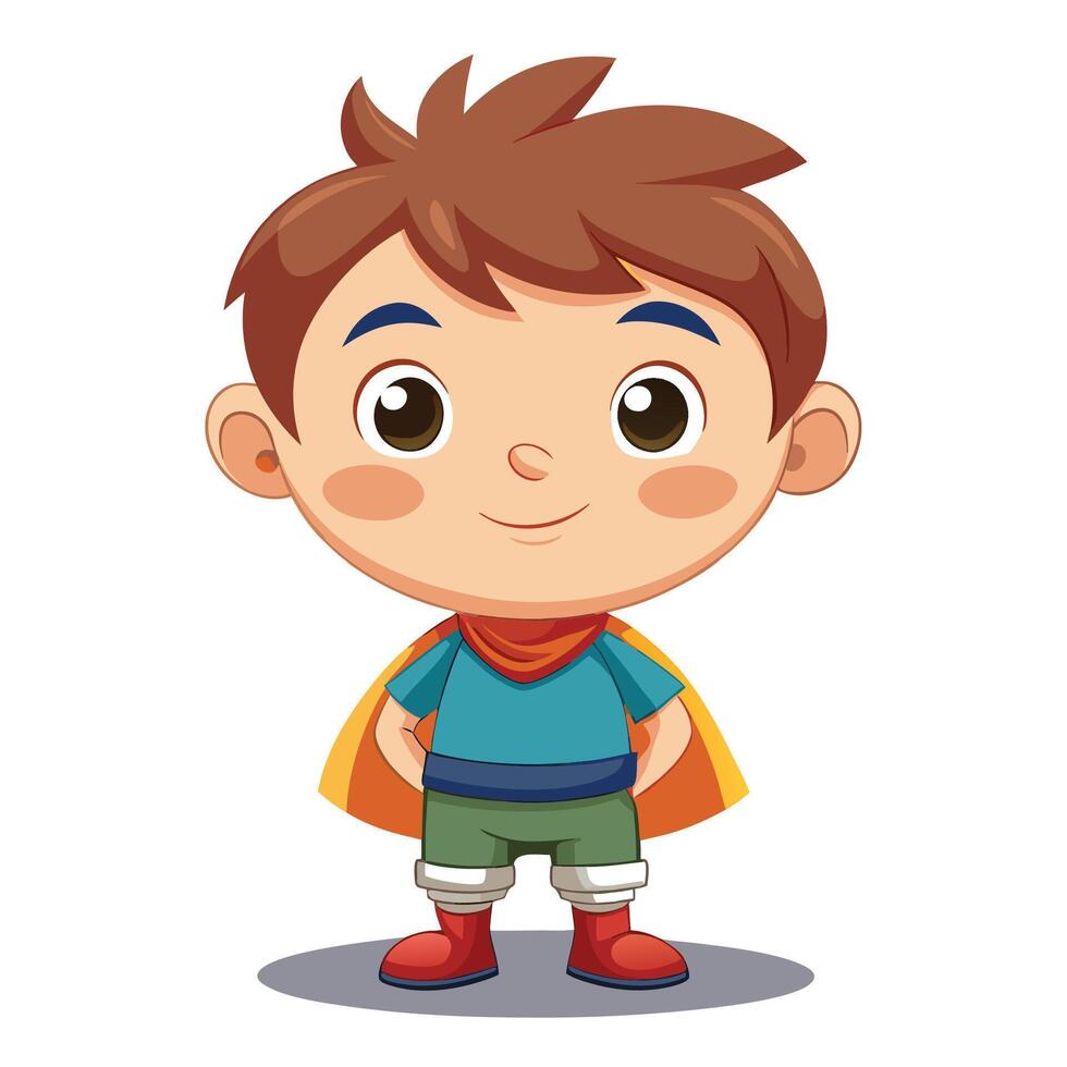 a cartoon boy in a superhero costume vector