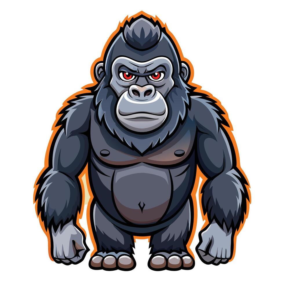 gorilla cartoon character illustration vector