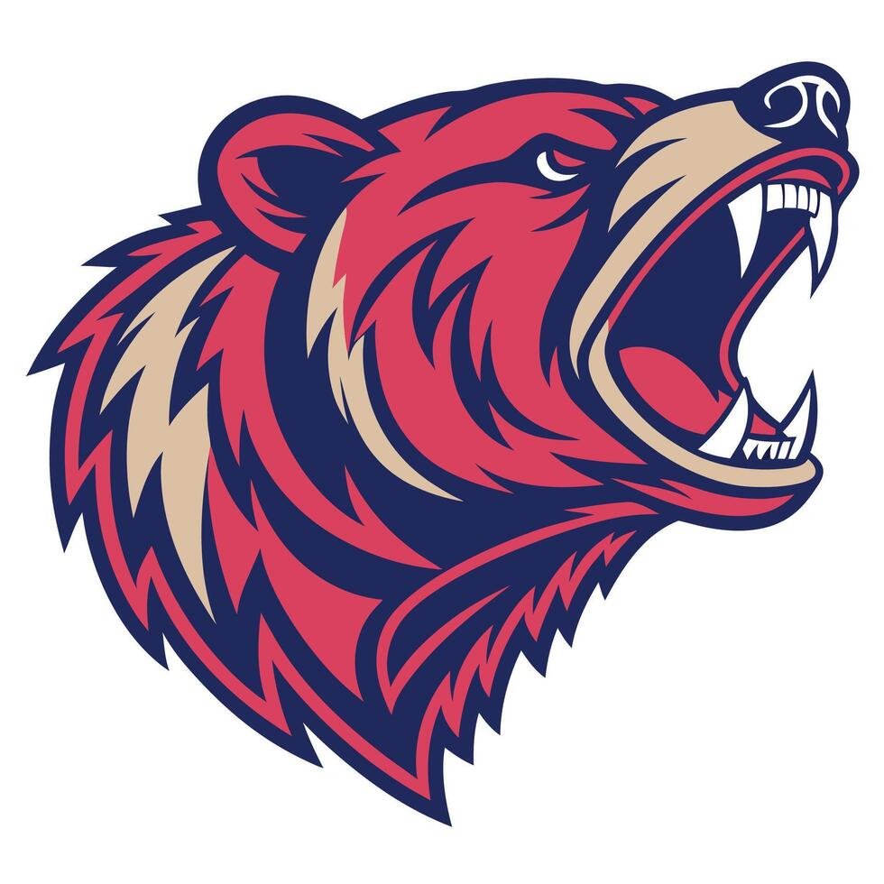 the head of a bear with its mouth open vector