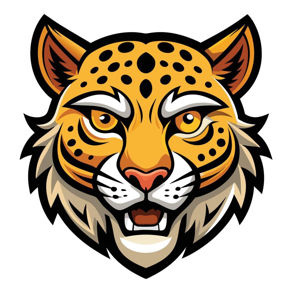the head of a jaguar is shown in this illustration vector