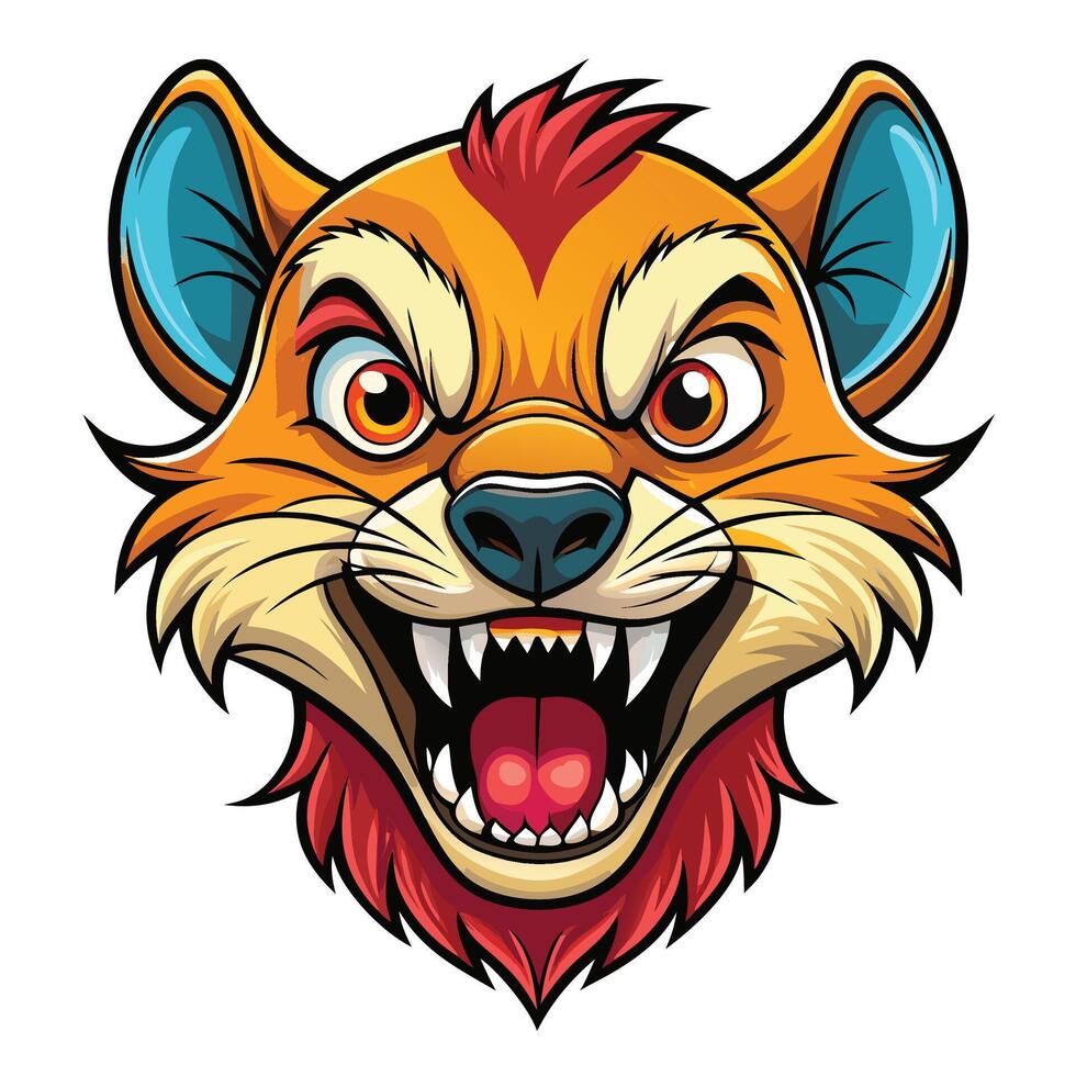 a cartoon fox head with its mouth open vector