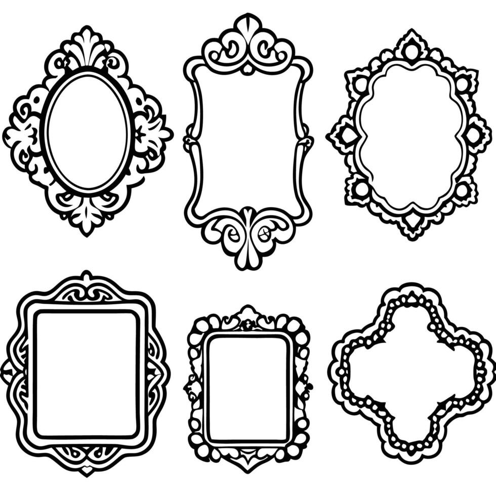set of ornate frames vector