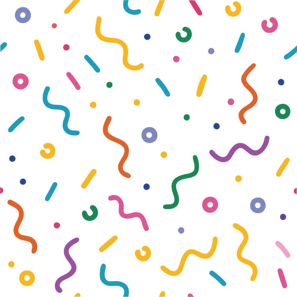 a colorful confetti pattern with many different shapes vector