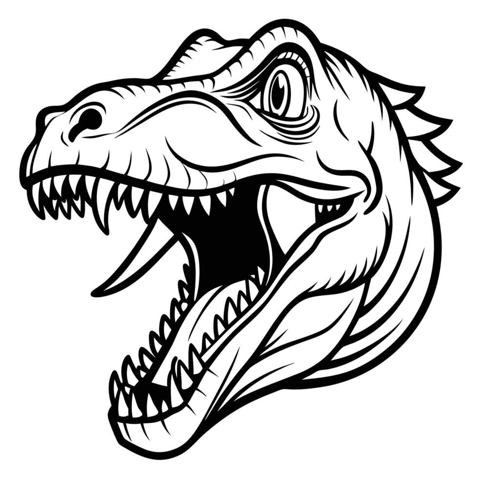 a t - rex head with its mouth open vector