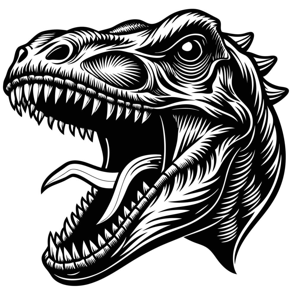 a t - rex head with its mouth open vector