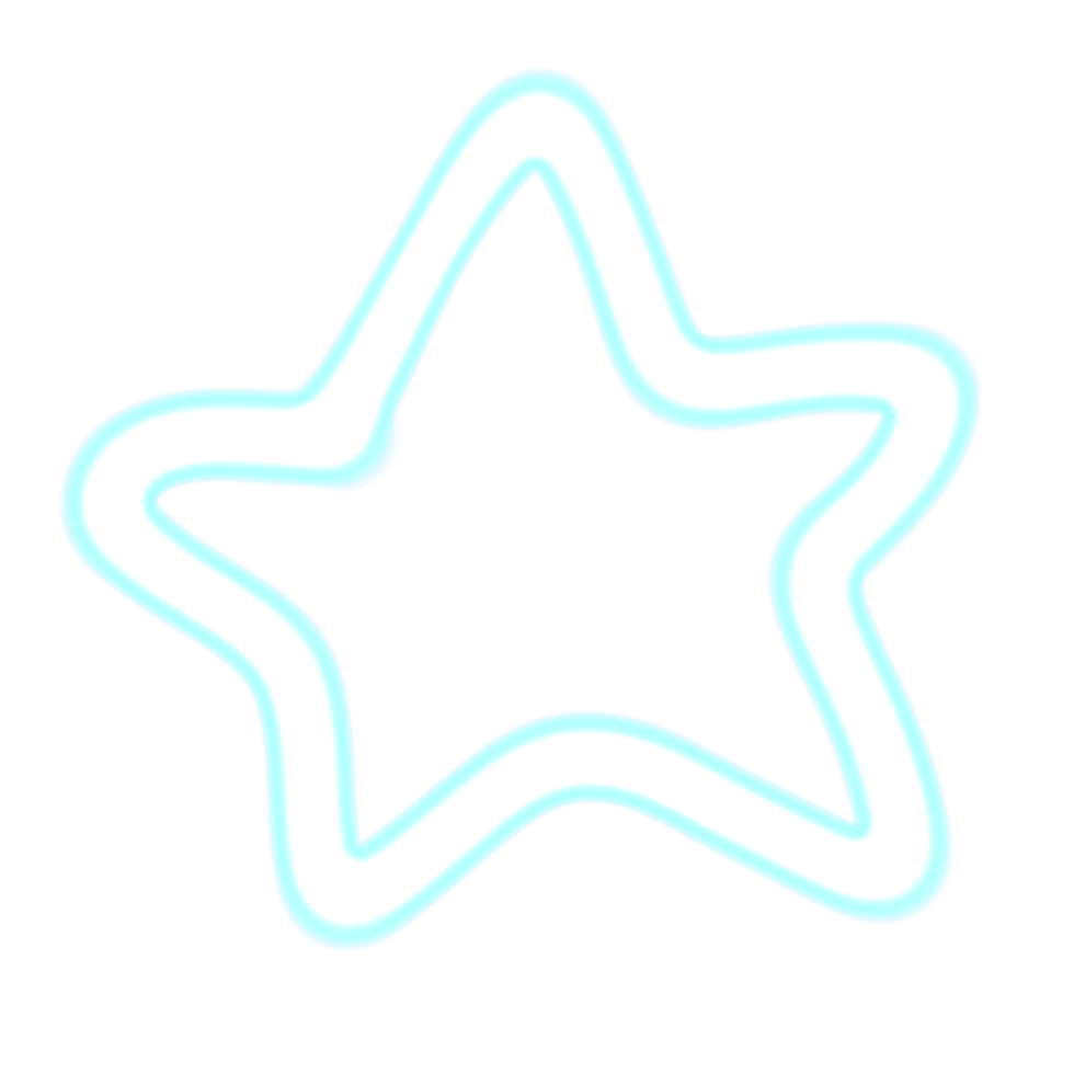 star icon, transparent background, neon light png