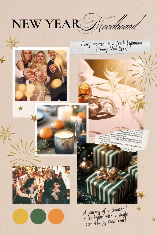 Mosaic New Year Moodboard Pinterest Cover template
