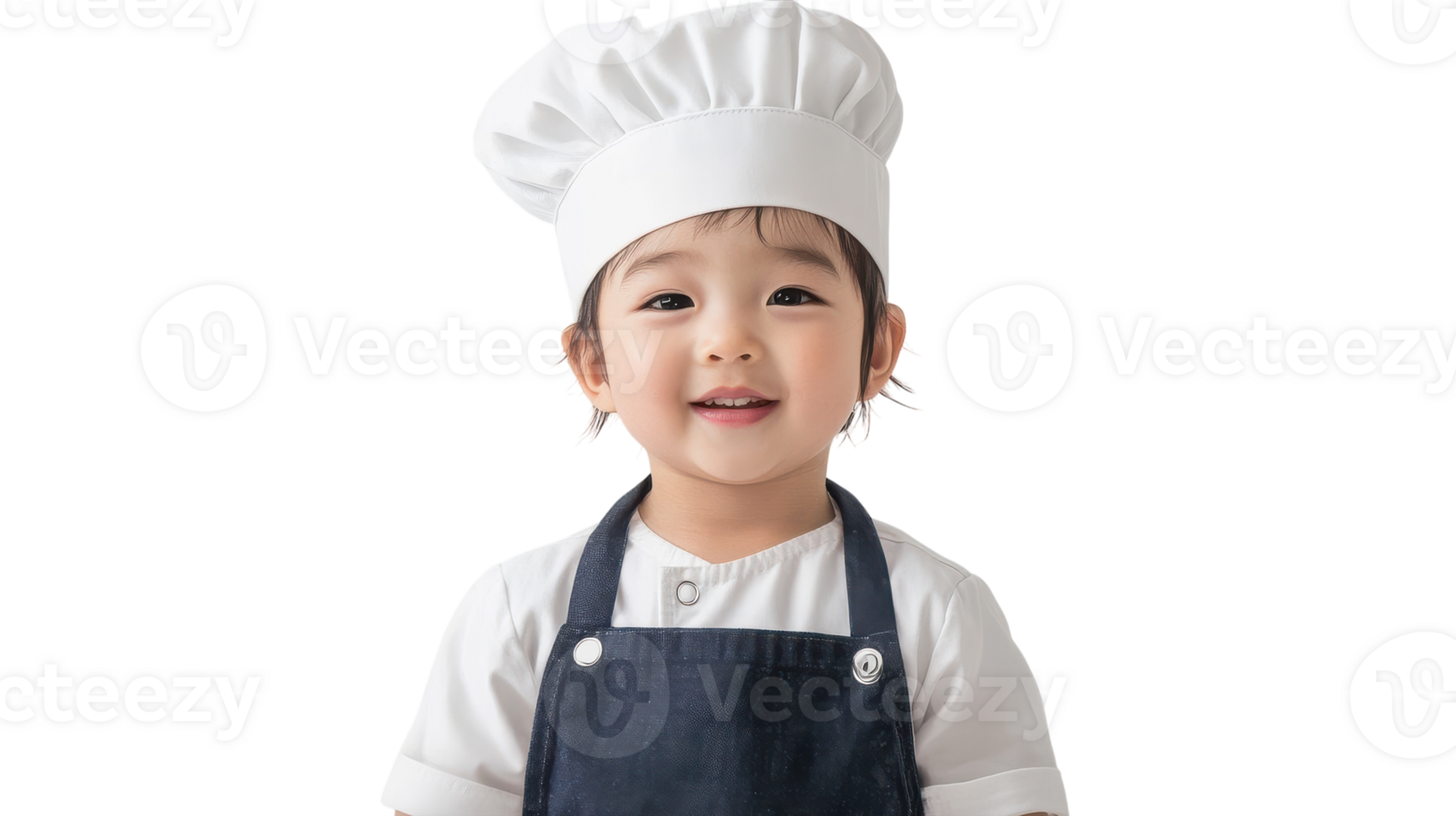 Adorable Child in a Chef's Outfit with Tiny Apron Perfect for Cooking Classes and Culinary Activities. png
