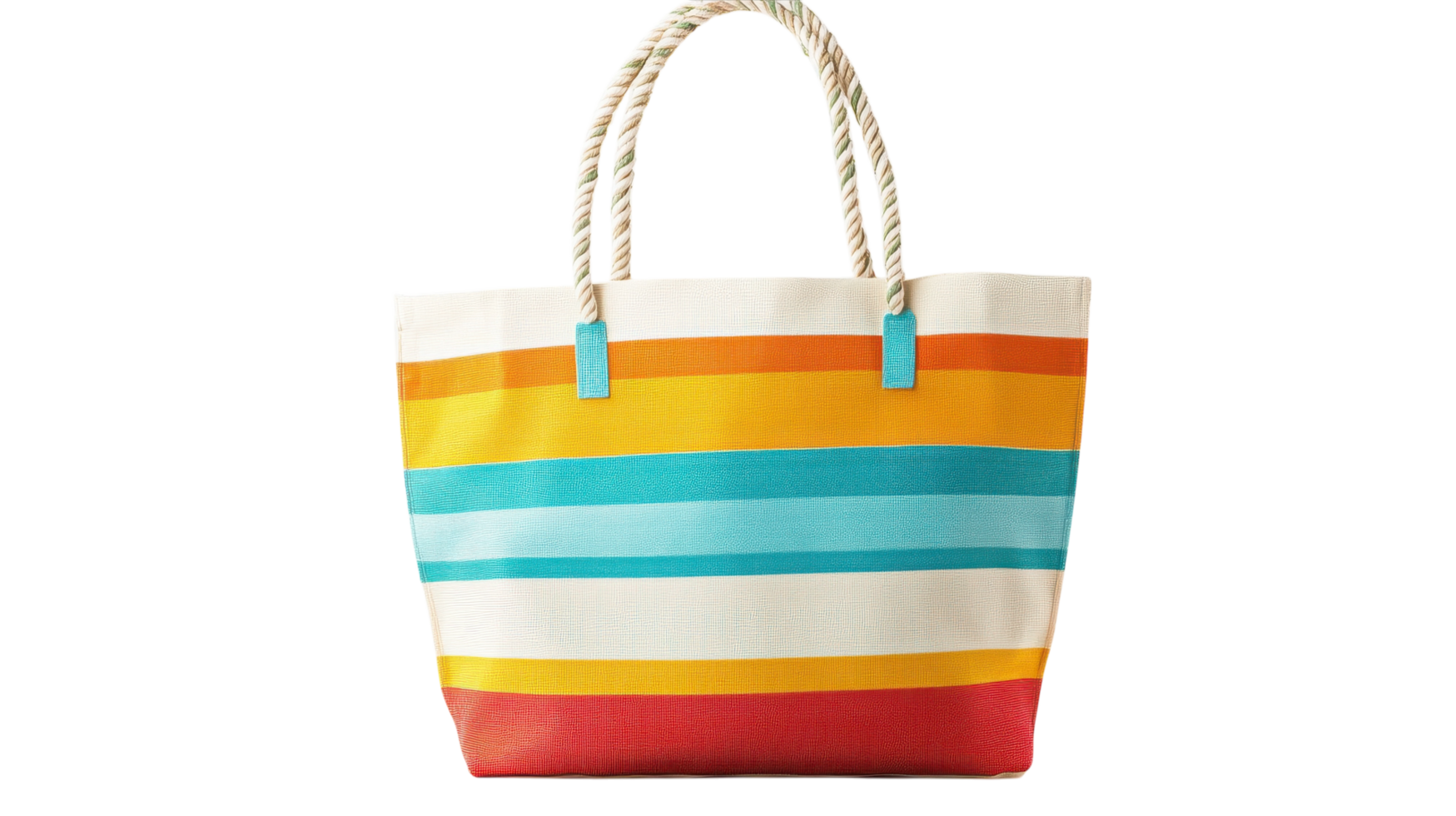 Cheerful Beach Tote Bag with Rope Handles Perfect for Summer Outings, Beach Trips, and Casual Days Out Shopping or Attending Events. png