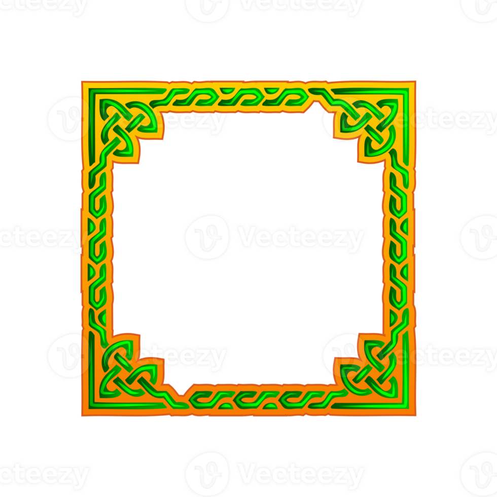 Celtic square frame. Celtic braided frame design, Irish traditional square border perfect for greeting card ,invitation or for your icons. png