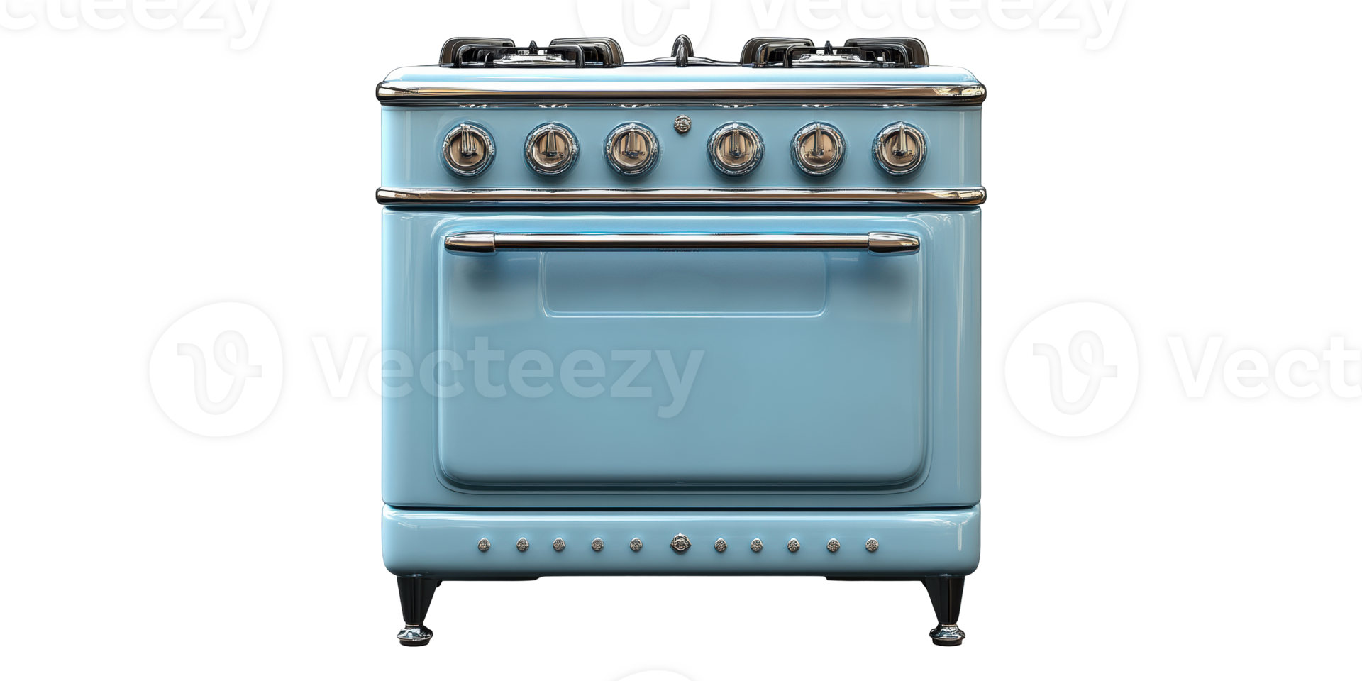 blu Vintage ▾ gas stufa con quattro bruciatori isolato su trasparente sfondo png