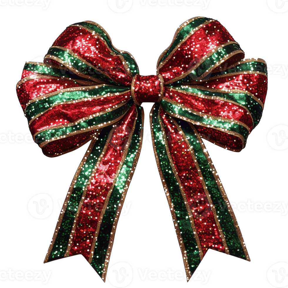 red and green bow with transparent background png