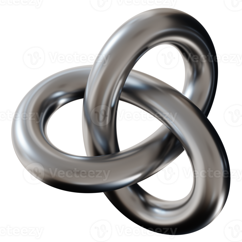 3D abstract, chrome shape with futuristic design, on transparent background. Modern metallic element, cut out. Y2k style, 2000s. Sleek and tech vibe. png