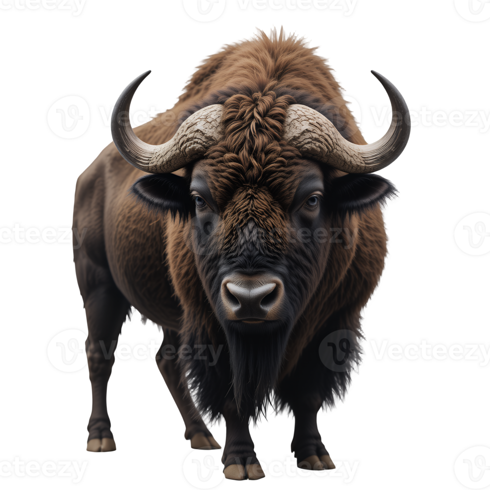 Majestic European Bison A Dark and Powerful Portrait png