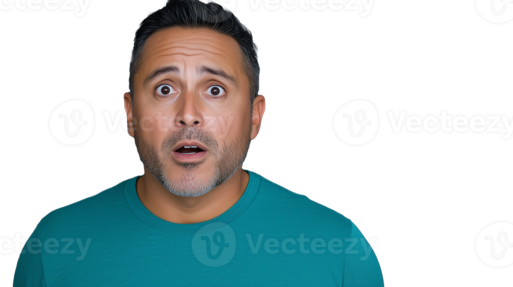 Surprised man with open mouth expression on transparent background png