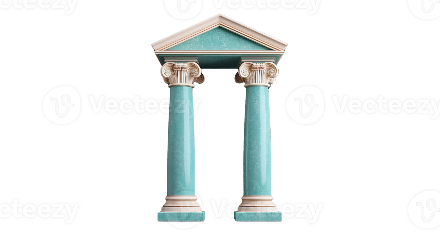 Elegant architectural columns with decorative details on transparent background png