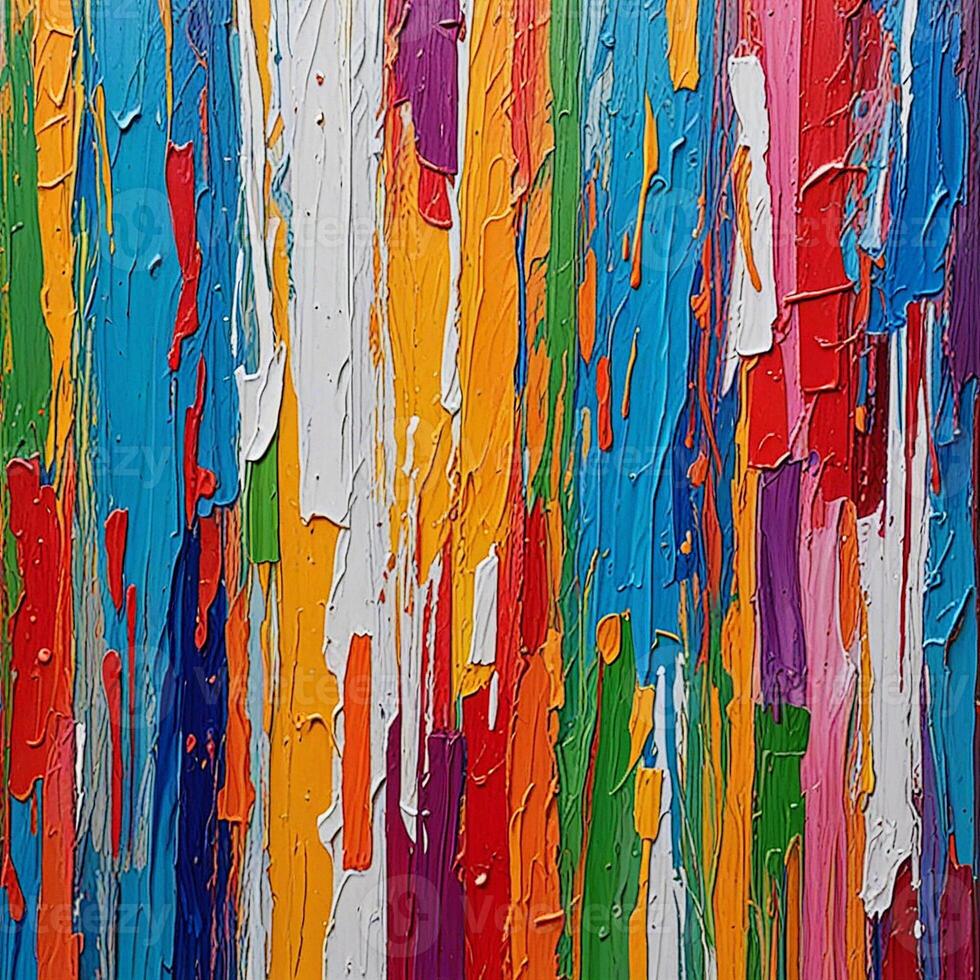 Abstract art background. Colorful oil smear on canvas. Rough brush strokes of paint. Closeup of a painting by oil and palette knife photo