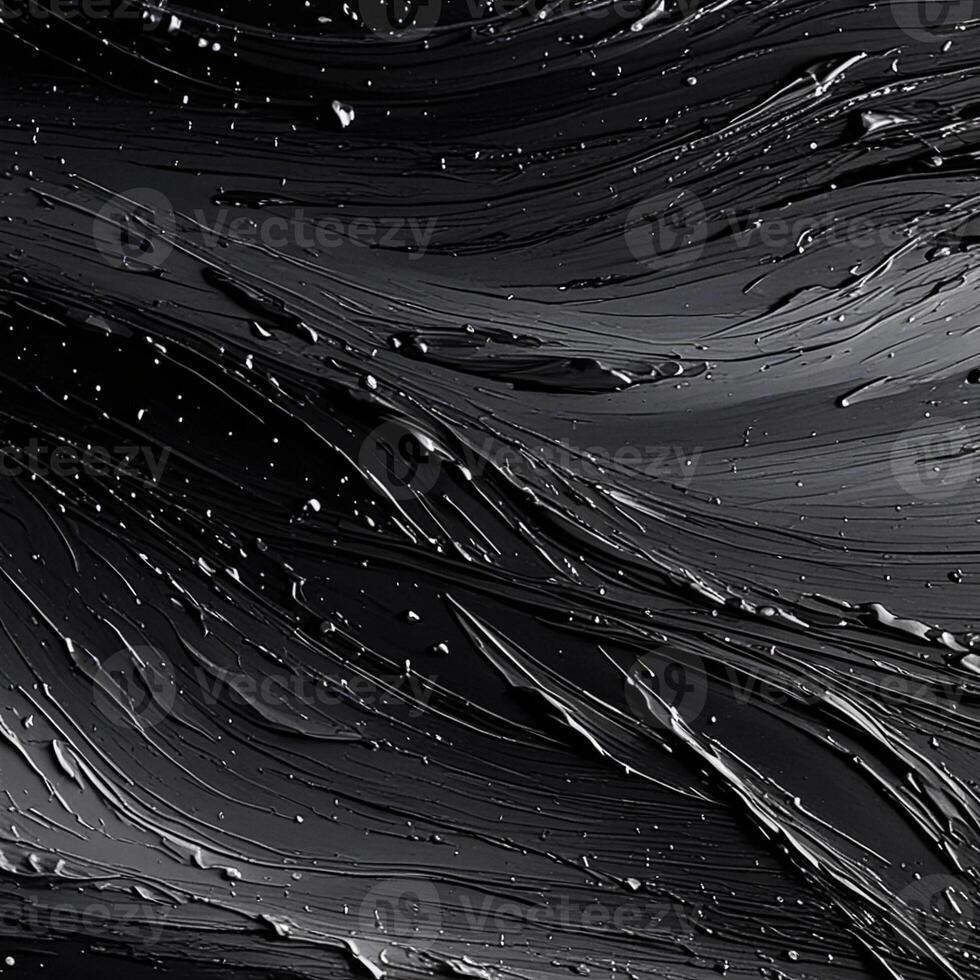 Abstract art background. Black oil smear on canvas. Rough brush strokes of paint. Painting by oil and palette knife photo
