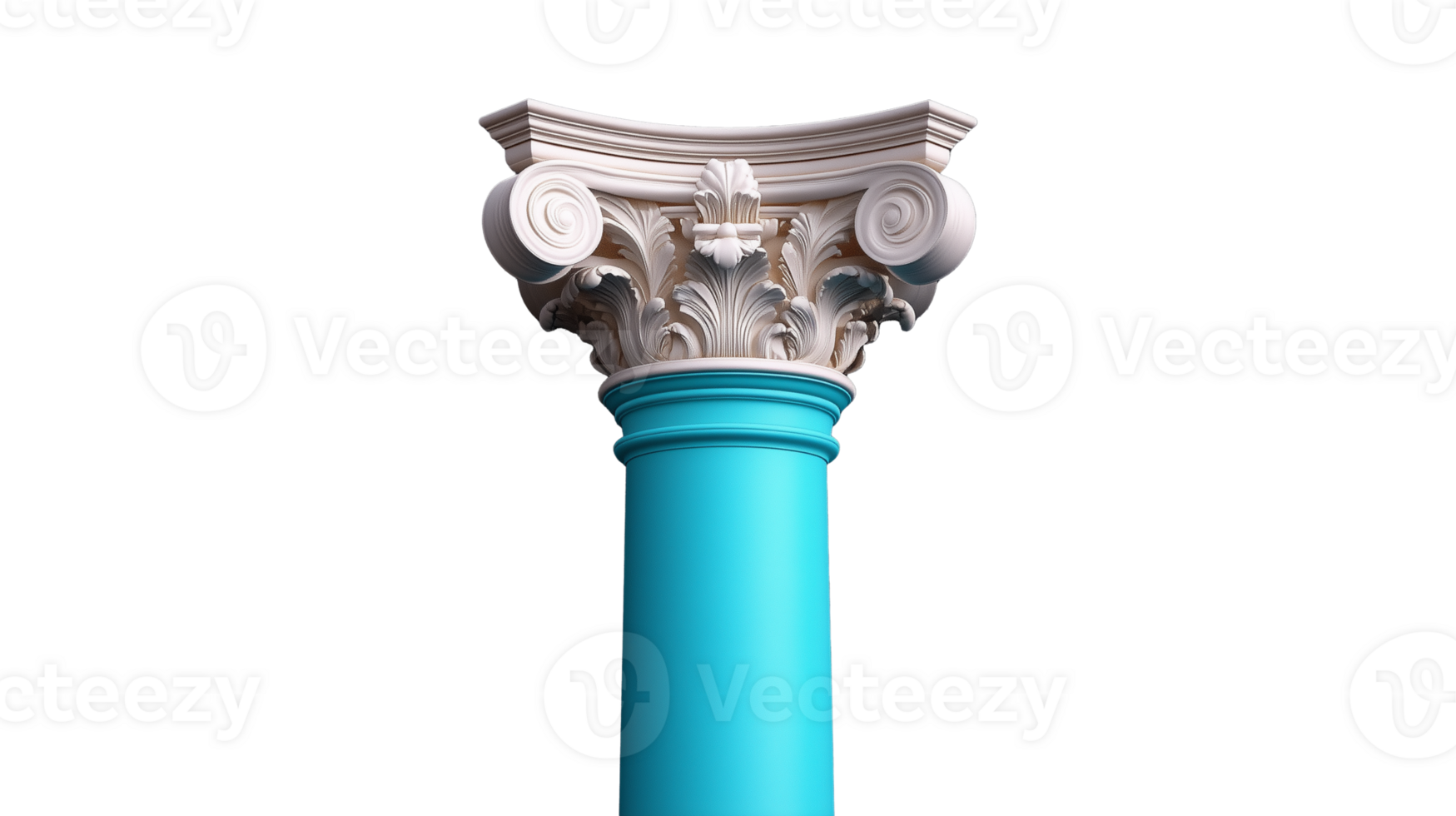 Elegant architectural column with intricate details on a transparent background png