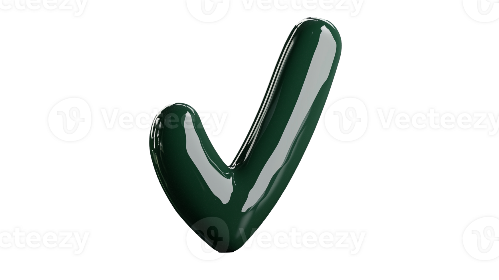 Glossy Green Check Mark Icon with Transparent Background png