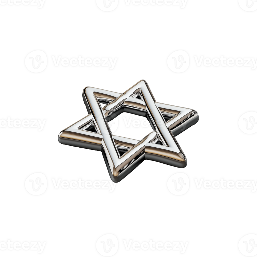 Metallic star design with intricate details on transparent background png