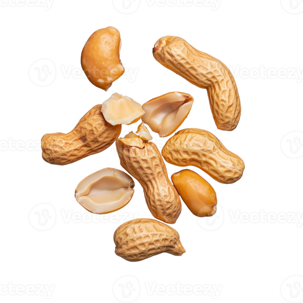 Peanuts and Shelled Nuts on Transparent Background for Culinary Use png