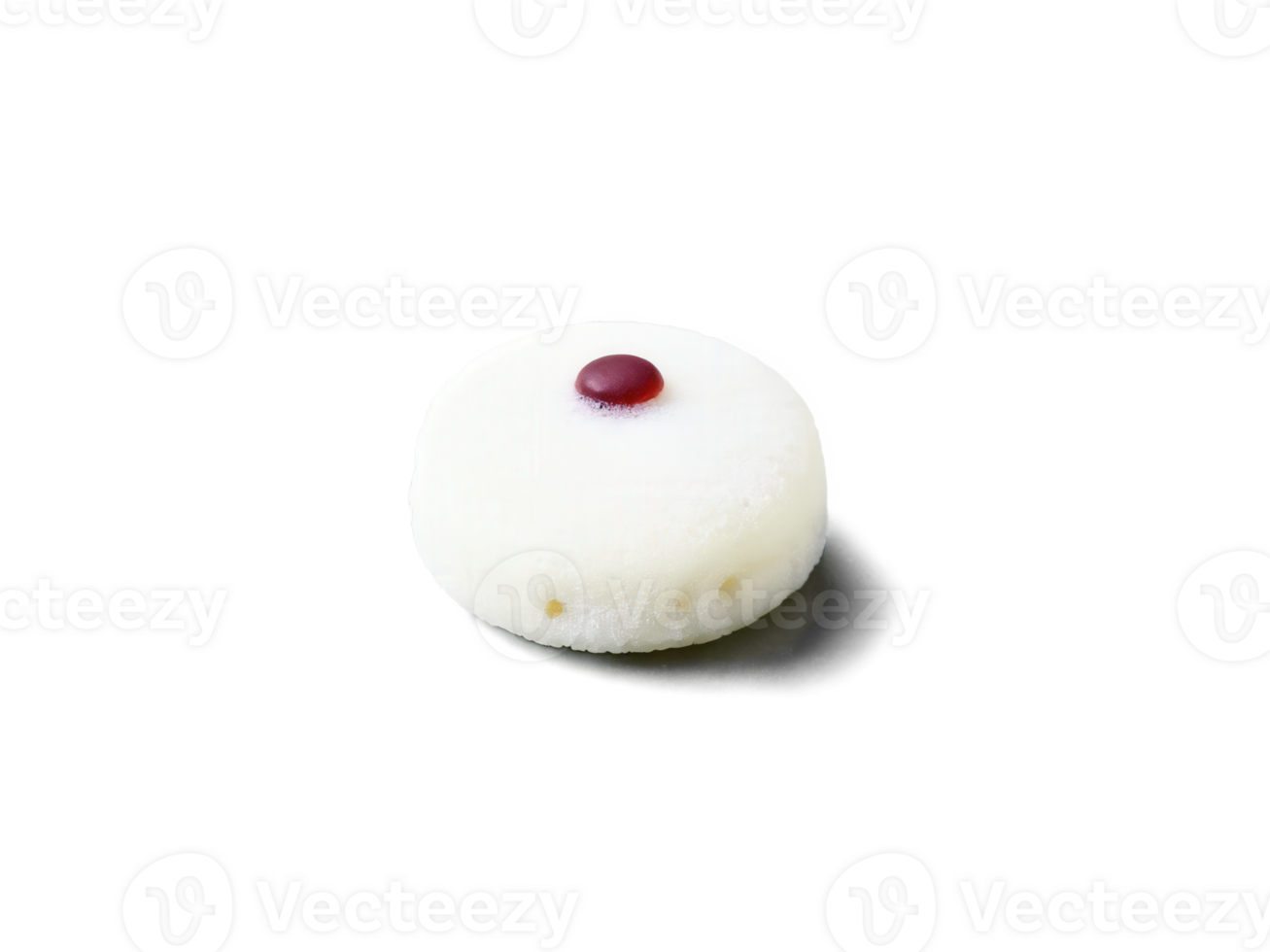 Daifuku Mochi, soft glutinous rice cake filled with sweet red bean paste, dusted with kinako soybean powder, Japanese wagashi, minimalist png