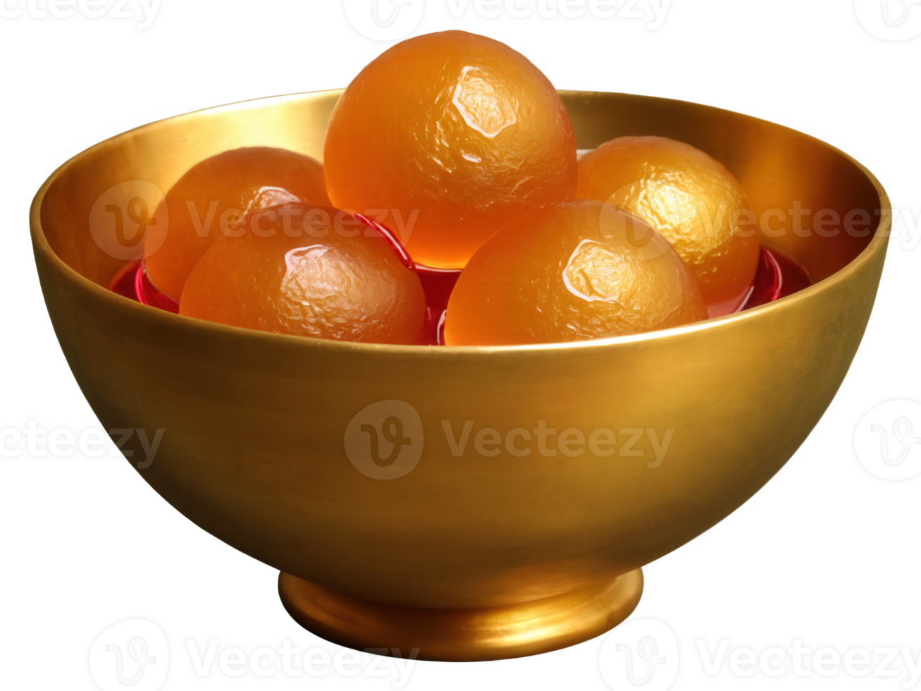 Gulab Jamun, spherical dough balls deep fried until golden then soaked in aromatic rose cardamom syrup, Indian delicacy, served in png